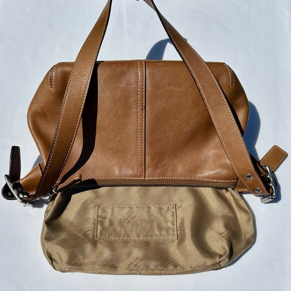 COACH Vintage Soft Legacy Demi Hobo 9564 Burnished Camel Adjustable Strap - Picture 9 of 14